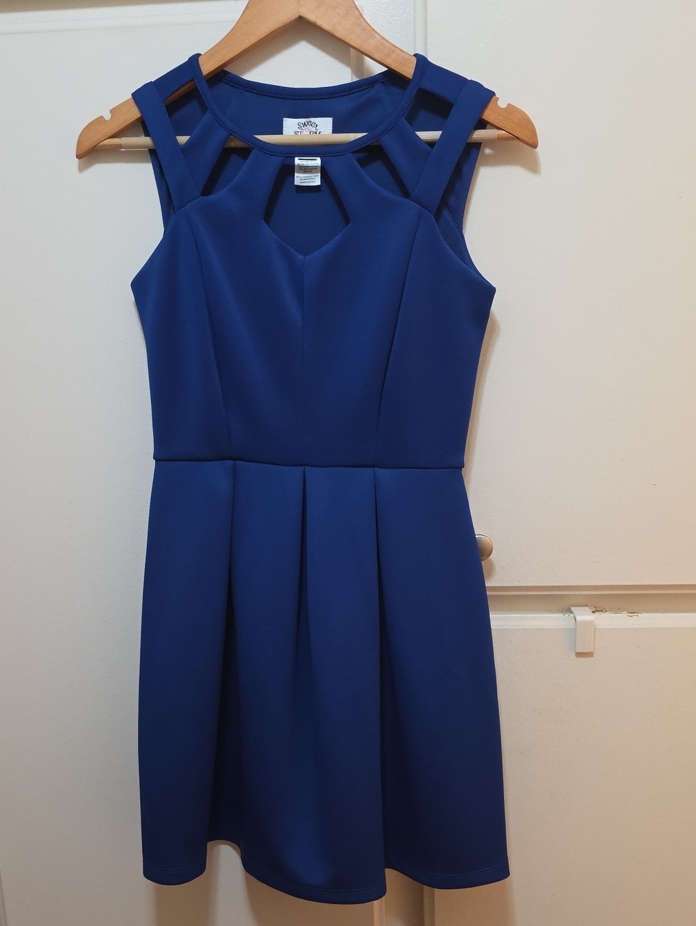 Women’s Sleeveless Roya Blue Fit-and-Flare Dress